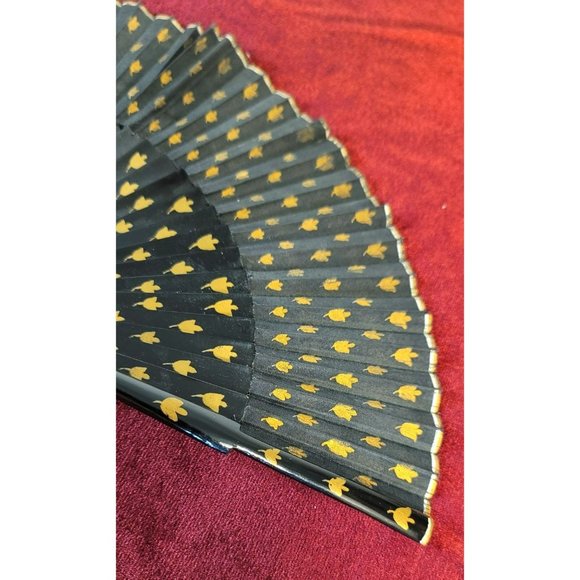 Spanish Hand Fans Lace and Paper, Painted and Decorative Vintage Set of 3 CT336 - Picture 9 of 16